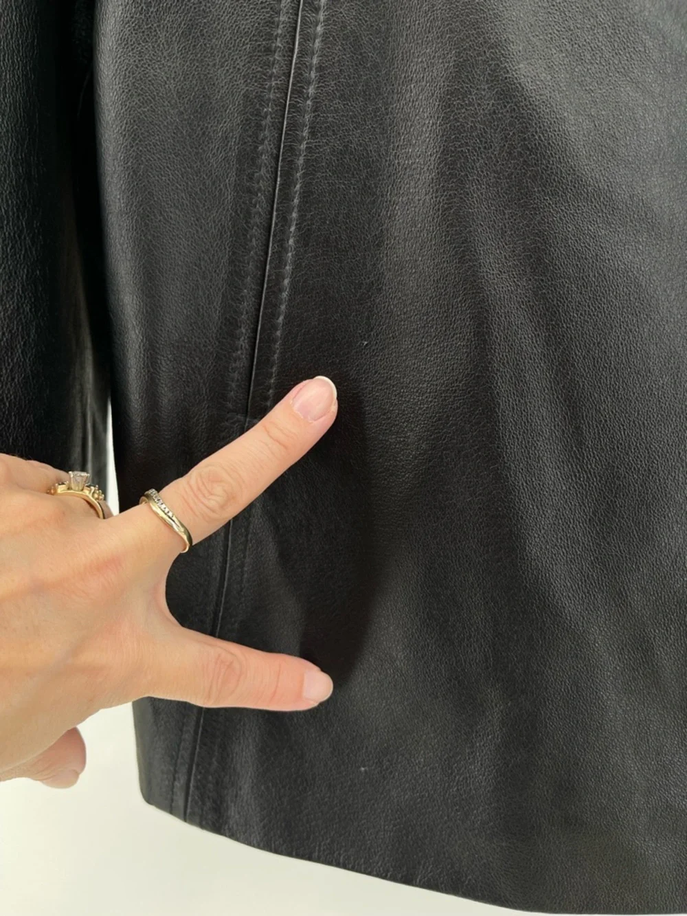 Worthington Women's Black Leather Zip-Front Jacket XL Business Contemporary - Picture 8 of 9